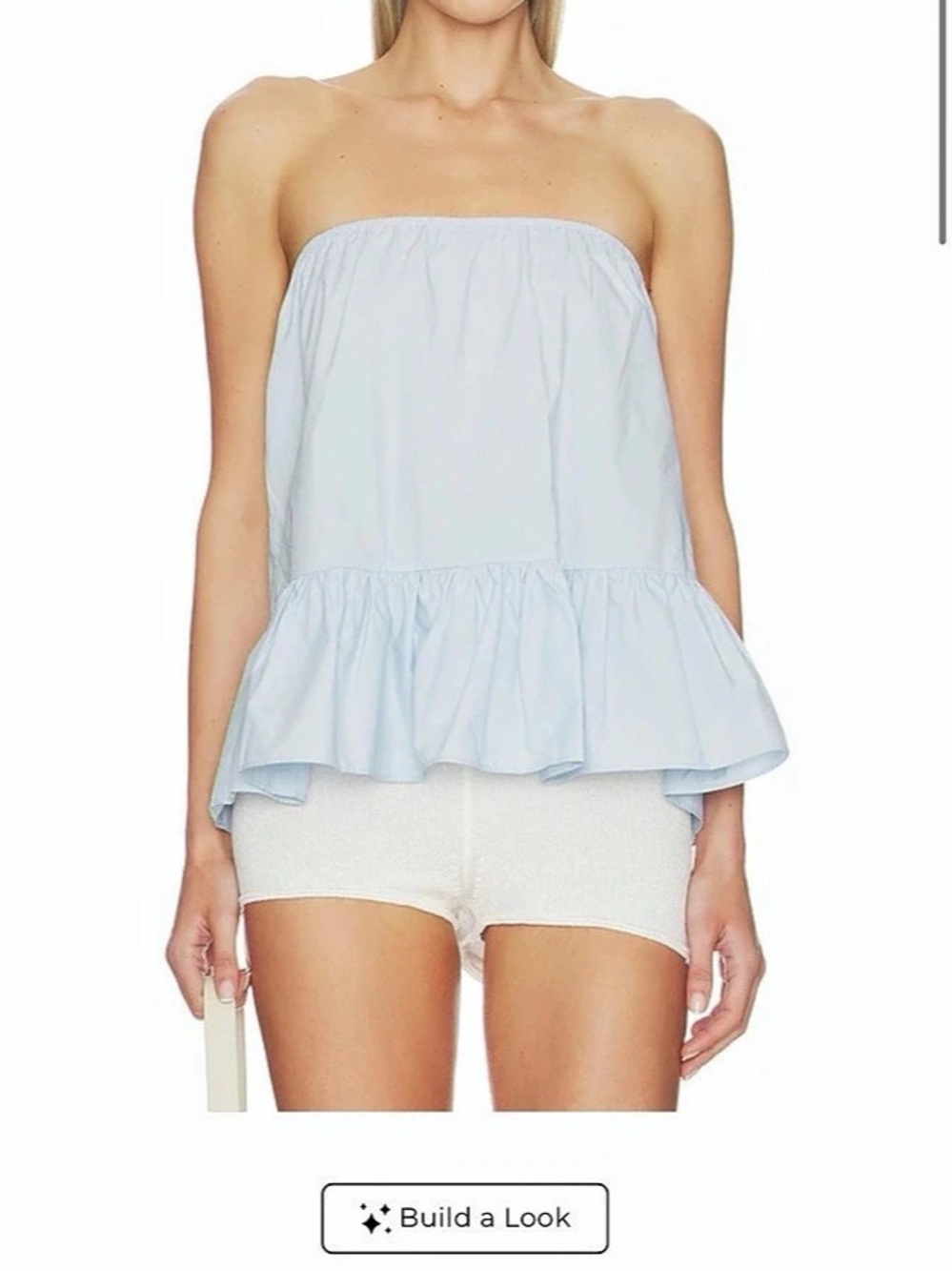 Lovers and Friends Ginny Top Strapless Ruffle Blue XS
